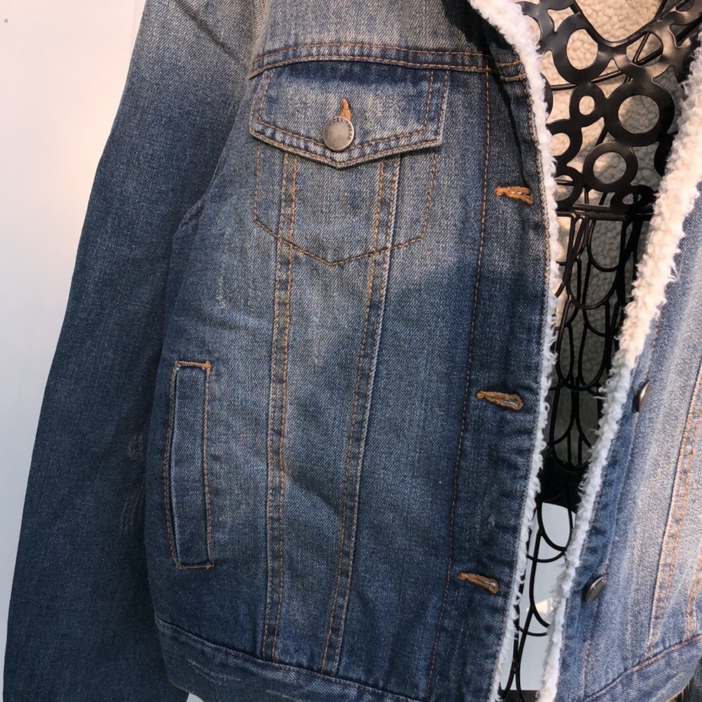 By 26 international Ashley vintage charm large jean jacket Sherpa liner western‍ - Picture 2 of 7